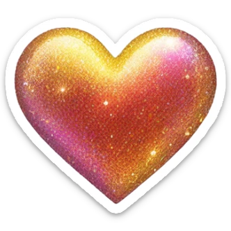 glitter heart  sticker