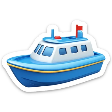 simple plastic toy boat sticker