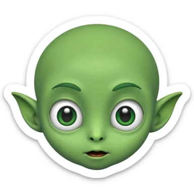 a bold cute aliens with a little hair sticker