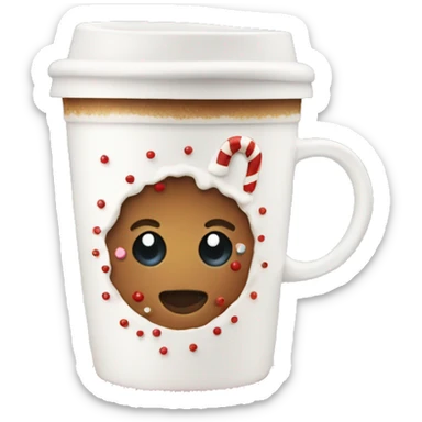 Christmas coffee cup with white cream and red sprinkles  sticker