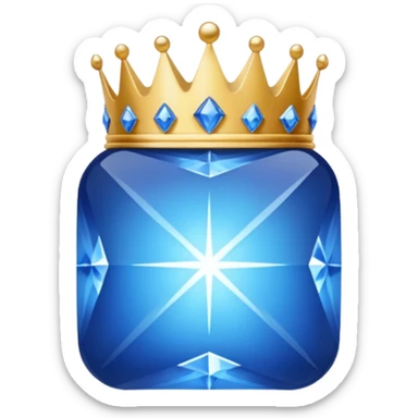 Sapphire with a crown in the sky sticker