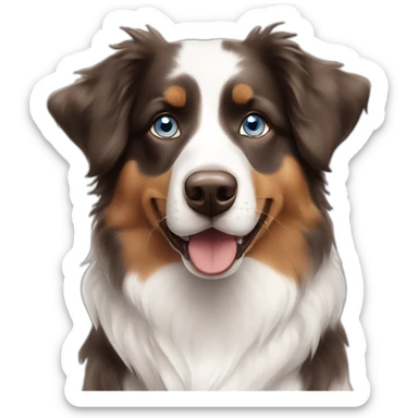 blue eyes dog australian shepherd brown sticker
