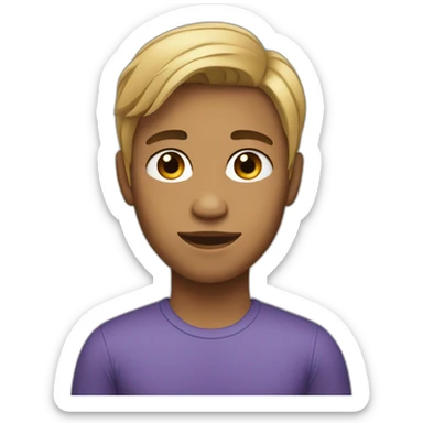 A young adult with tan skin, and a partly black and partly blond hair. sticker