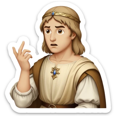 A deepfake Renaissance painting arguing with itself sticker