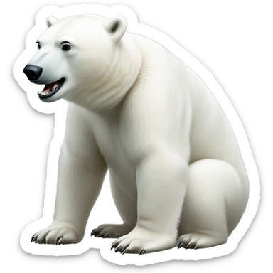Polar bear proposing with diamond ring  sticker