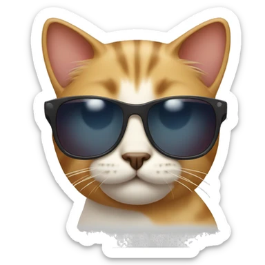 Cat with sunglasses sticker