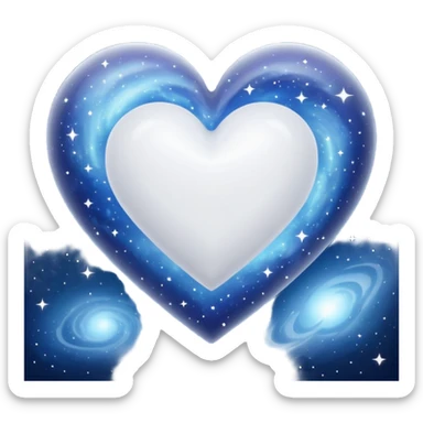 white heart with a galaxy pattern sticker