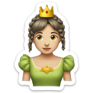 niña con corona en la cabeza sticker