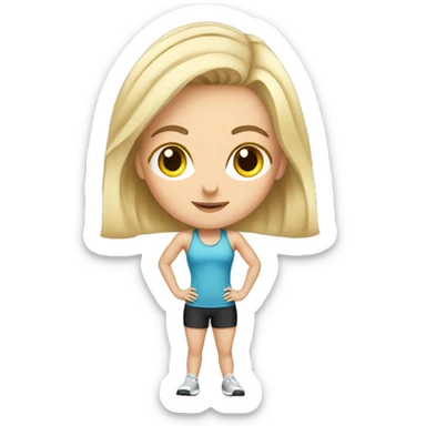 White girl in gym  sticker