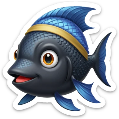 Black fish with a durag- not fully black just dark sticker