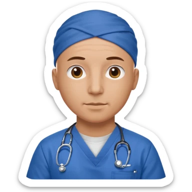 bald doctor with short bandanna sticker
