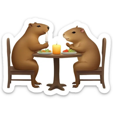 Capybara on a date sticker