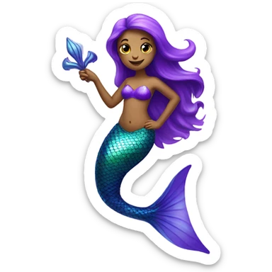 Mermaid with purple tail sticker