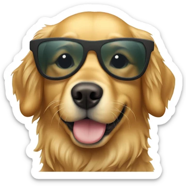 Golden retriever with sunglases sticker
