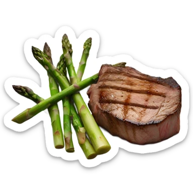 Steak and asparagus on a plate  sticker
