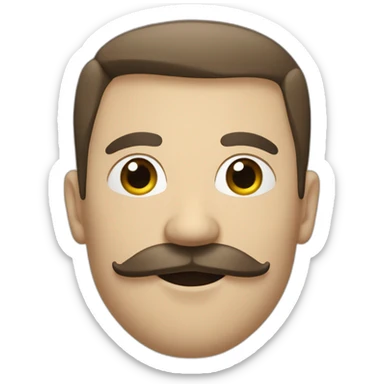 homme blanc avec une moustache carré sticker
