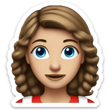 brunette woman in santa costume with blue eyes and tanned sticker