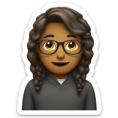 shy with glasses sticker