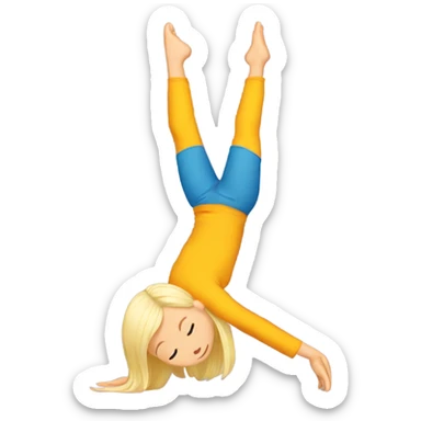 A blond girl who is doing a handstand sticker