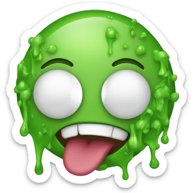 Emoji throwing up vommitting green sticker