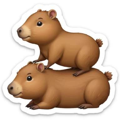 Capybara on an other capybara sticker