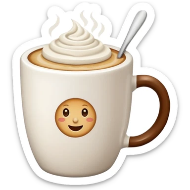 Coffee mug with latte sticker