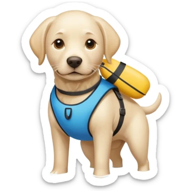 White labrador with snorkel and and swimmers vest sticker