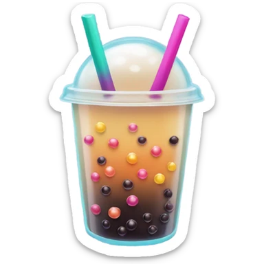 Bubble tea with popping instead of tapioca sticker