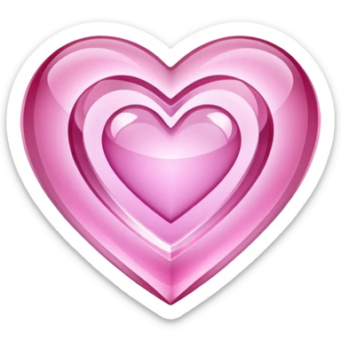 Pink heart shaped crystal with a $ carved in the center of the crystal. sticker