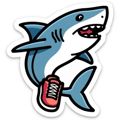 shark wearing Nike shoes sticker