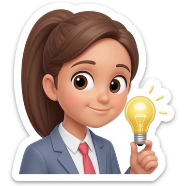 girl with genius idea sticker