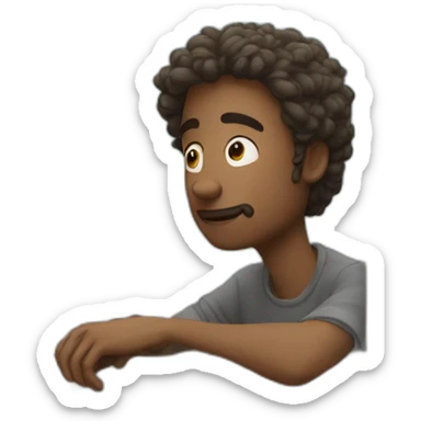 daydreaming through the window white man sticker