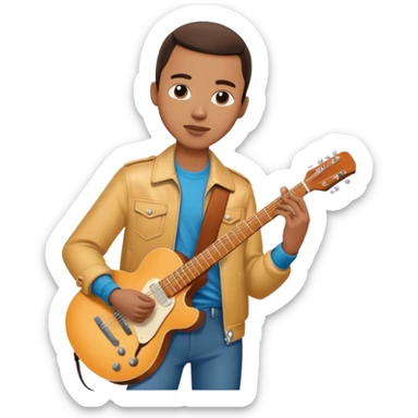 Steve Lacy with guitar and stylish outfit sticker