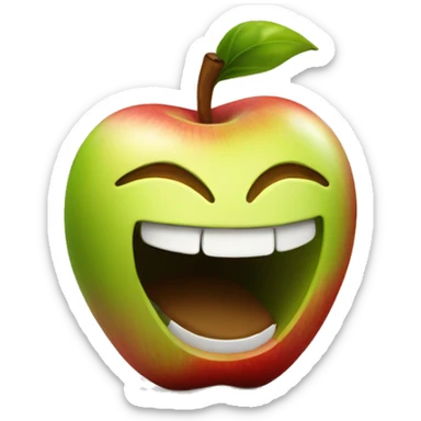shiny apple with a bite taken out  sticker