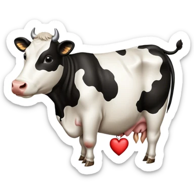 Cow print heart sticker