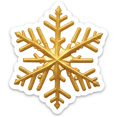 Golden snow flake sticker