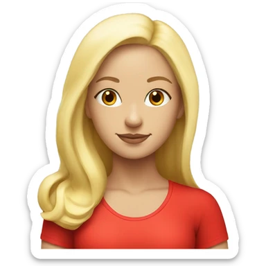  yoga blonde light girl in red yoga sticker