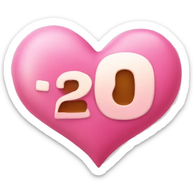 cuore rosa con la freccia con il numero 23 sticker