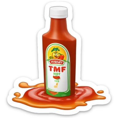 truff hot sauce bottle pouring sticker