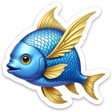 Holy fish with halo and wings sticker