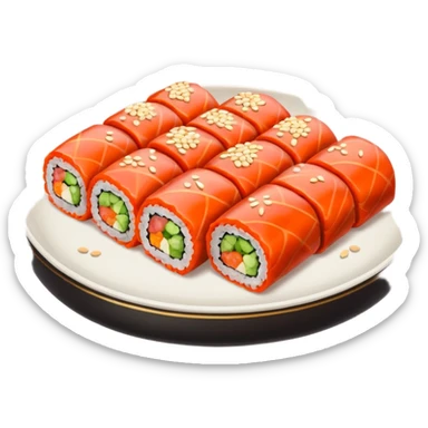 Maki rolls in a plate sticker
