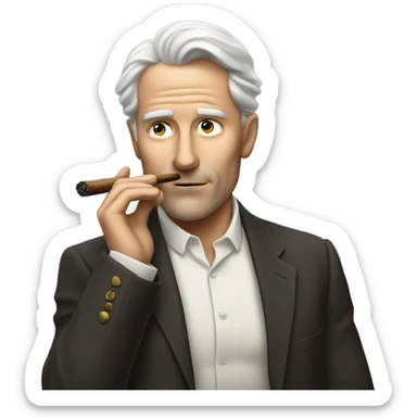White man smoking a cigar sticker