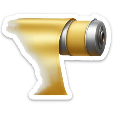 SHINY GOLDEN ROLL OF FABRIC ON TUBE WITH LOCATION PIN  sticker