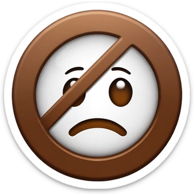 The sign with the inscription : Not in place is brown and white sticker