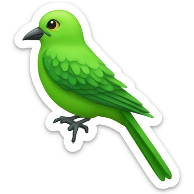Green bird sticker