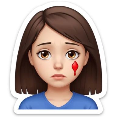 sad girl with broken heart sticker