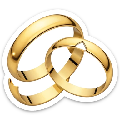 Broken wedding ring  into two piece  sticker