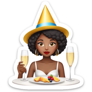 Black girl with makeup brunch sticker