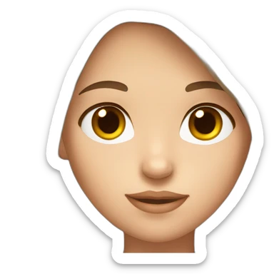 girl with brown straight hair brown eyes and fair skin sticker