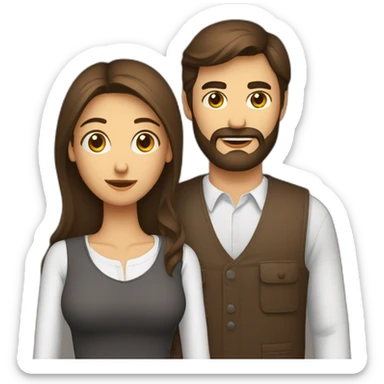 Homme barbe brune et une femme brune en jupe courte qui tiens la cuisse de l’homme sticker